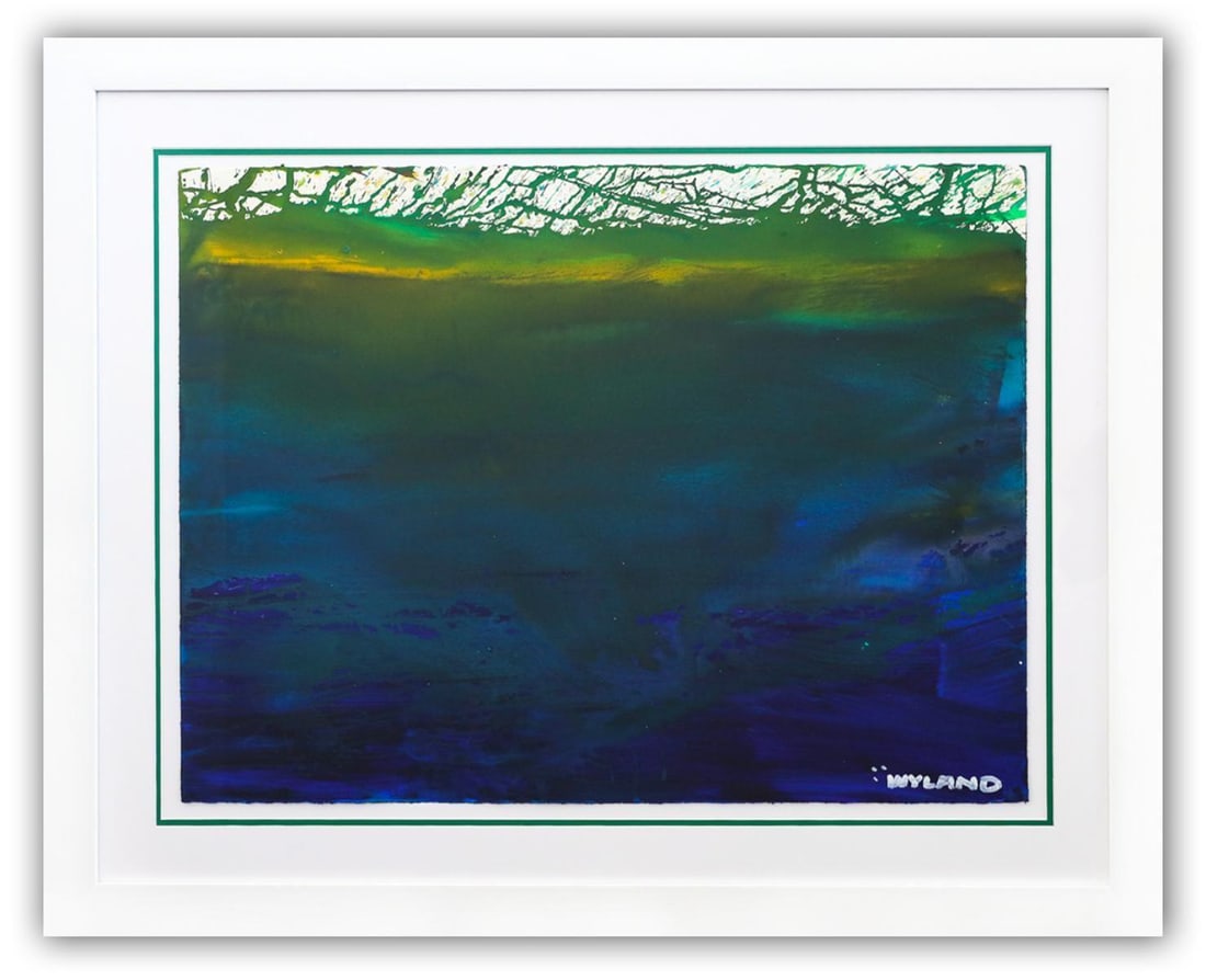 Wyland- Original Watercolor Painting on Deckle Edge Paper "Abstract": Artist: Wyland. Medium: Original Watercolor Painting on Deckle Edge Paper. Title: Abstract. Size: 22" x 30". Measures approx. 32" x 40" (framed). Signature: Hand Signed by the artist. Certificate of A