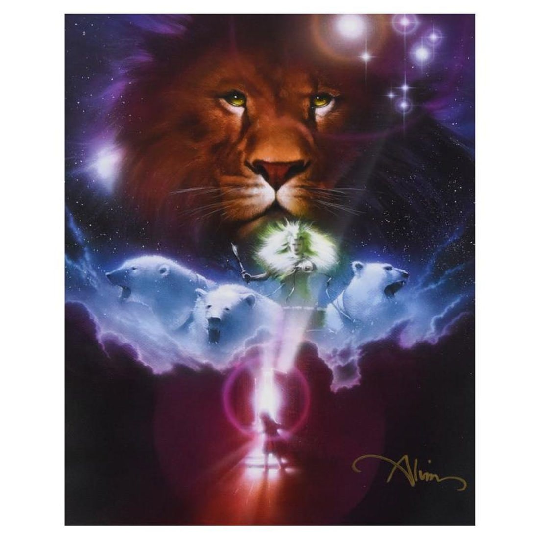 John Alvin (1948-2008), "Narnia" Limited Edition on Canvas from Disney Fine Art, Numbered and Hand: Narnia is a limited edition giclee on canvas by John Alvin (1948-2008), numbered and hand signed by the artist. This piece is licensed by Disney Fine Art. Includes Letter of Authenticity. Measures app