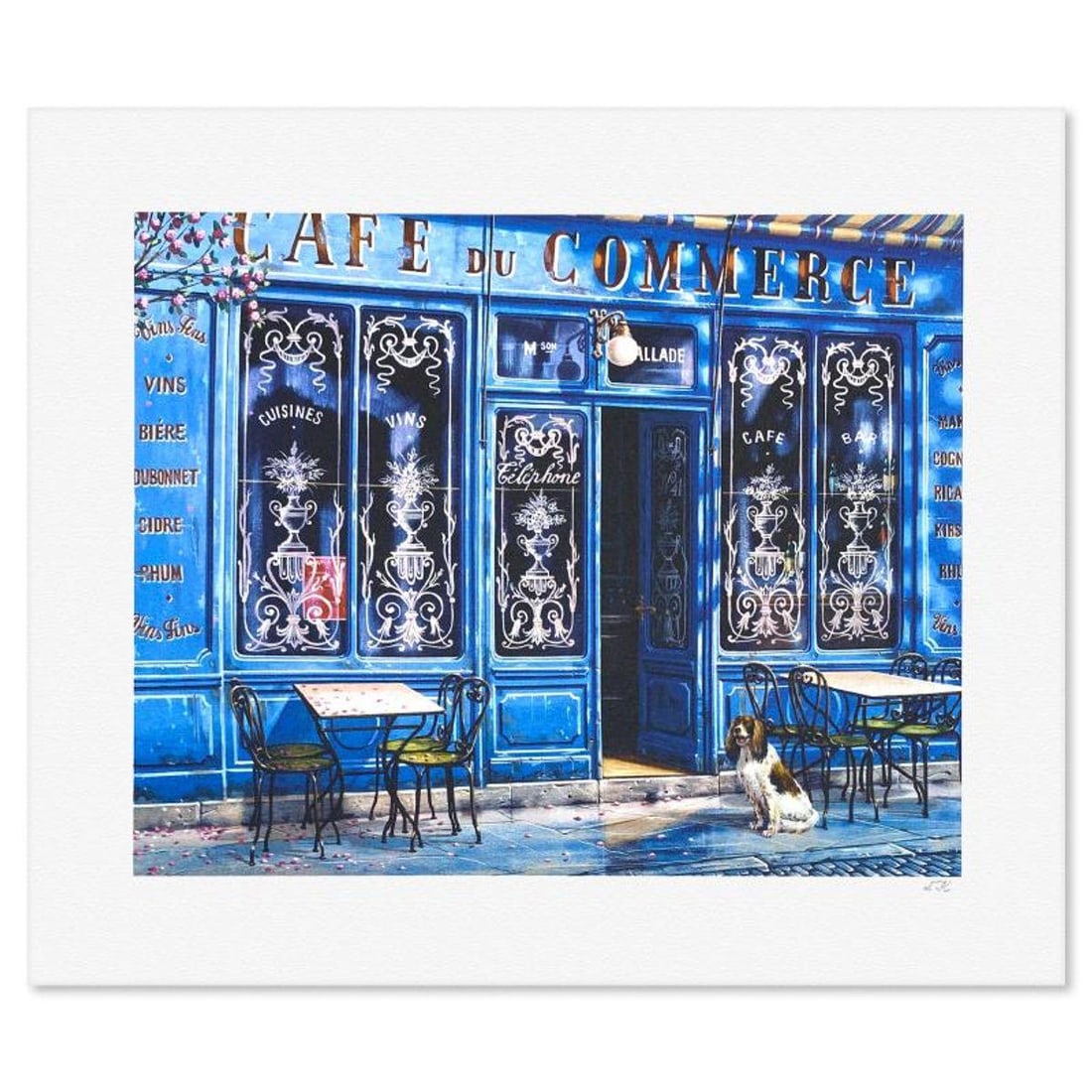 Liudmila Kondakova, "Cafe du Commerce" Limited Edition Lithograph, Numbered and Hand Signed with (1 of 2)