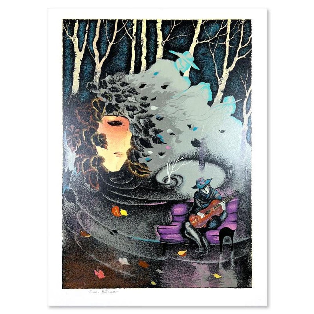 Zina Roitman, Limited Edition Serigraph, Hand Signed and Numbered, Letter of Authenticity.: This is a limited edition serigraph on paper by Zina Roitman. The piece comes hand signed by the artist, numbered, and with a letter of authenticity. Measures approximately 18" x 12.5". Reference#: 93