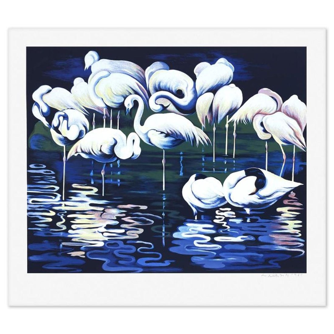 Lowell Nesbitt, "Flamingo" Limited Edition Serigraph, Numbered and Hand Signed with Letter of (1 of 2)