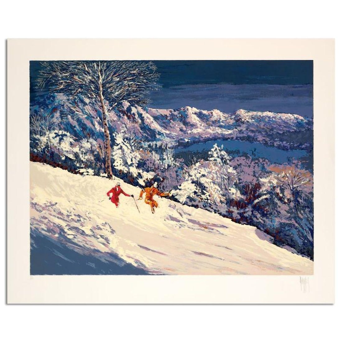 Mark King (1931-2014), "Sierra Glow" Hand Signed Limited Edition Serigraph with Letter of: Sierra Glow is a limited edition serigraph on paper by Mark King (1931-2014). Hand signed and numbered, this piece comes with a letter of authenticity and measures approximately 28" x 37" (image). Ref