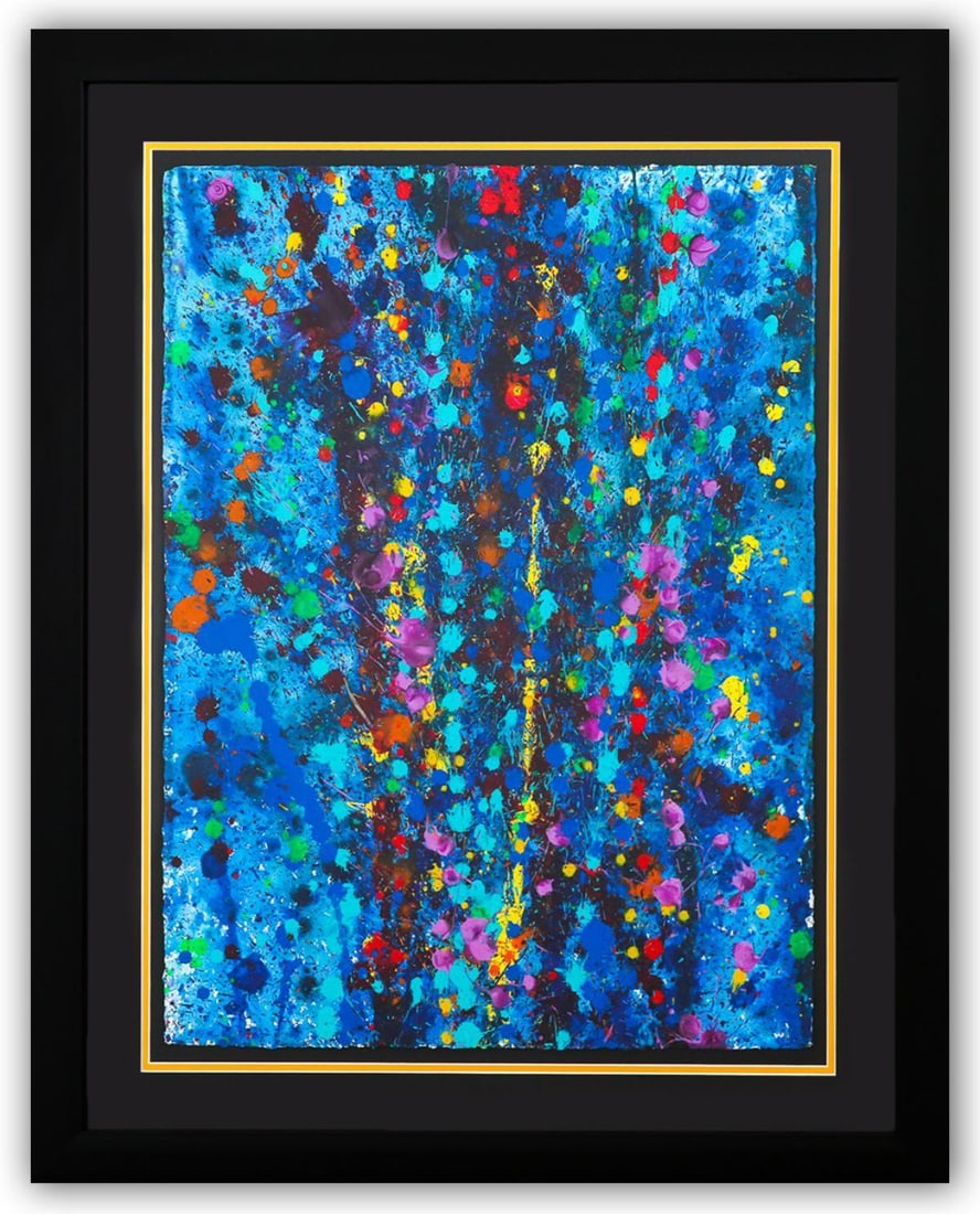 Wyland- Original Watercolor Painting on Deckle Edge Paper "Abstract Drip" (1 of 3)