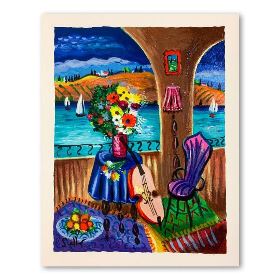 Shlomo Alter (1936-2021), "Spanish Guitar" Hand Signed Limited Edition Serigraph on Paper with (1 of 2)