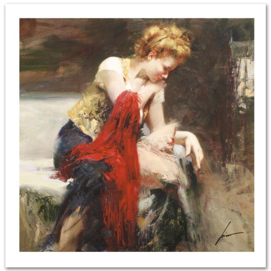 Pino (1939-2010) "Anticipation" Limited Edition on Canvas, Numbered and Hand Signed with Certificate (1 of 2)