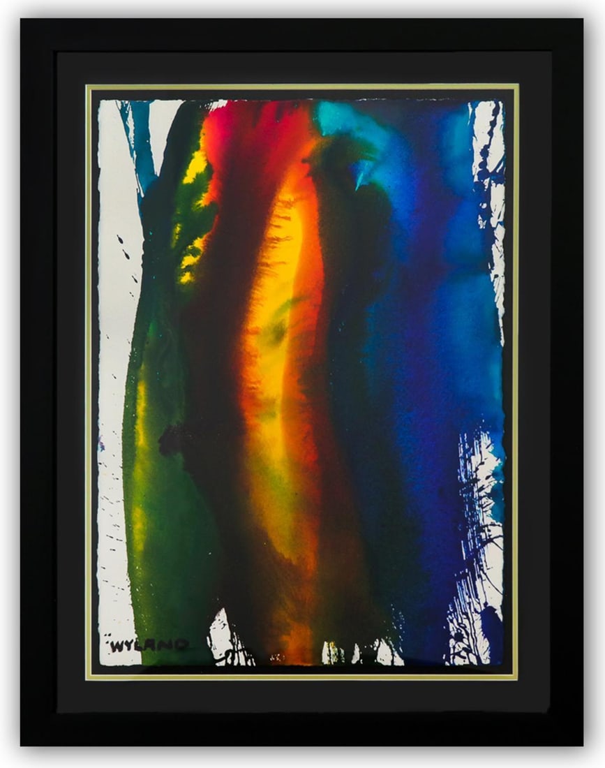 Wyland- Original Watercolor Painting on Deckle Edge Paper "Abstract": Artist: Wyland. Medium: Original Watercolor Painting on Deckle Edge Paper. Title: Abstract. Size: 30" x 22". Measures approx. 40" x 32" (framed). Signature: Hand Signed by the artist. Certificate of A