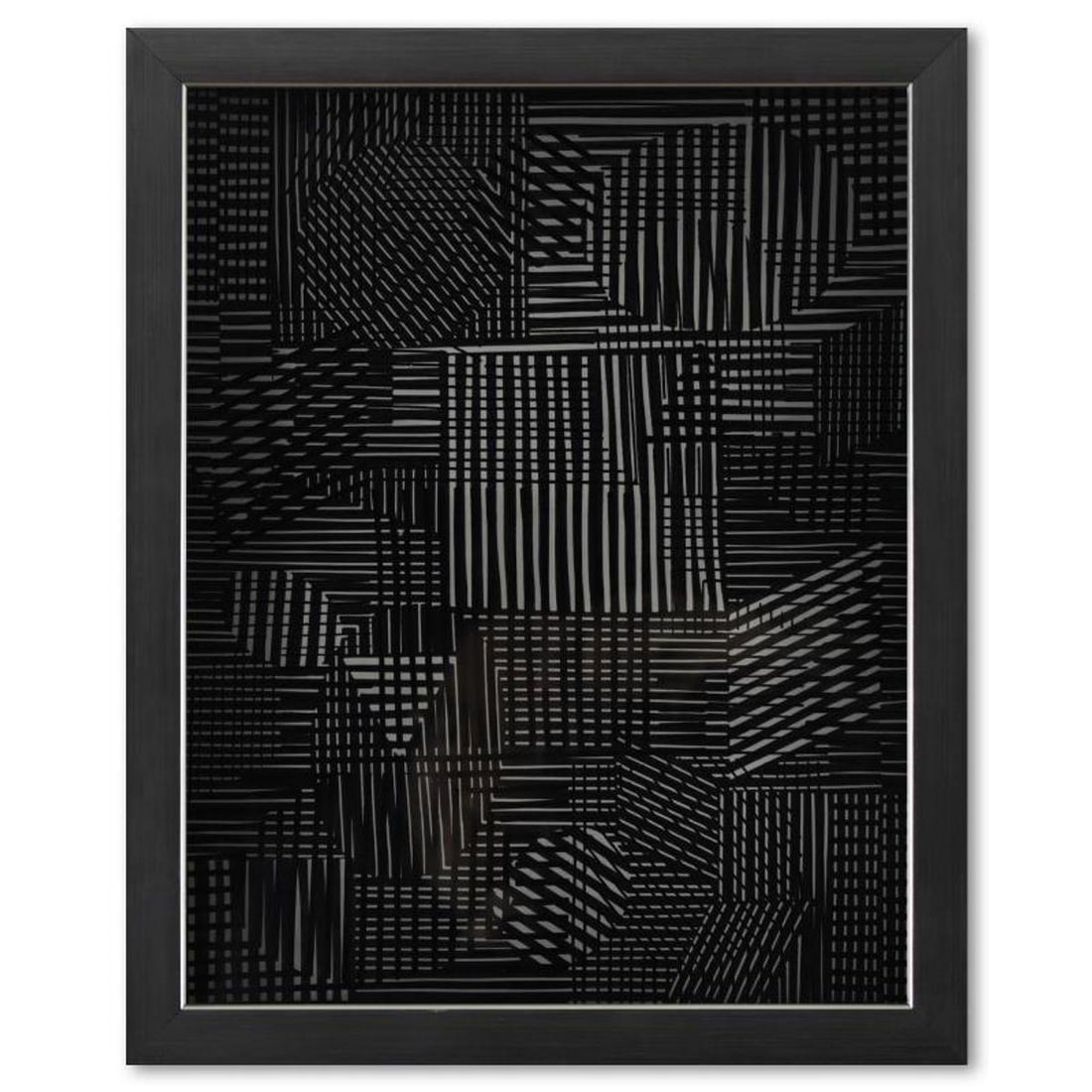 Victor Vasarely (1908-1997), "Trois Dimensions Optique de la serie Cinetiques" Framed 1973: Trois Dimensions Optique de la serie Cinetiques is a dimensional artwork, published in 1973, by Victor Vasarely (1908-1997). This piece comes custom framed, with a letter of authenticity and with a 19