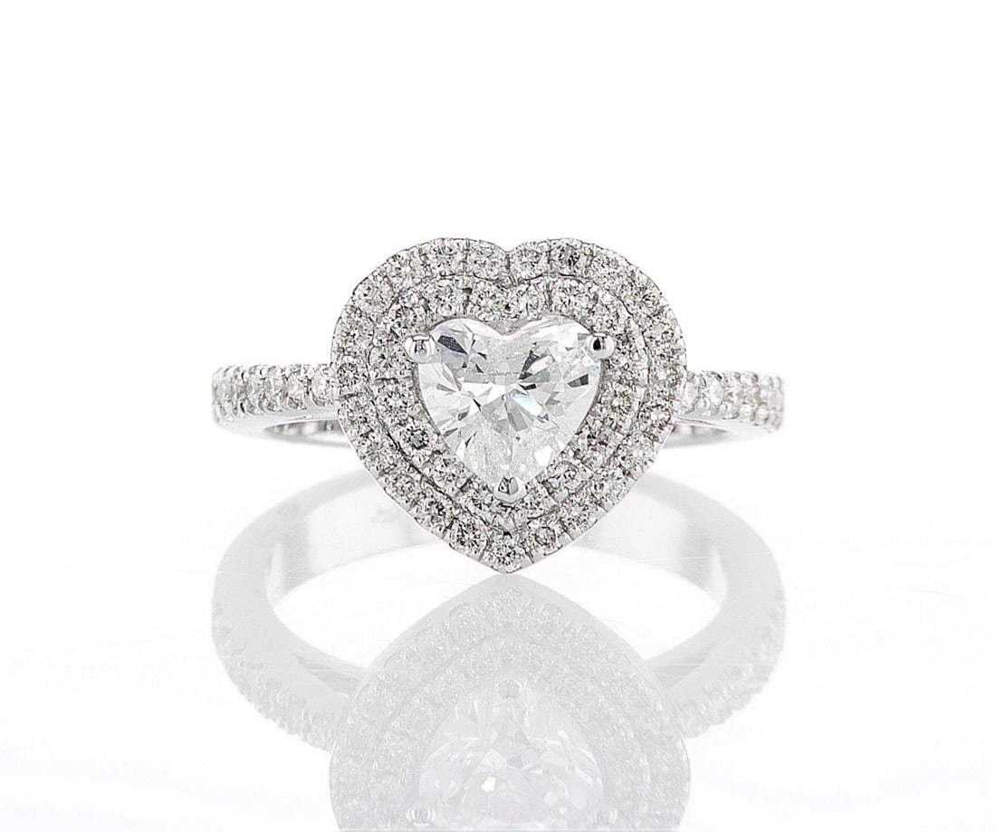14kt White Gold 1.53ctw Diamond Ring: Jewelry Description Description: One 14k white gold ring, set with natural diamonds. Jewelry Weight: 4.85 Grs Total Diamonds Weight: 1.53 Cts Precious Metal: 14kt White Gold Certificate Number: DSL- 4