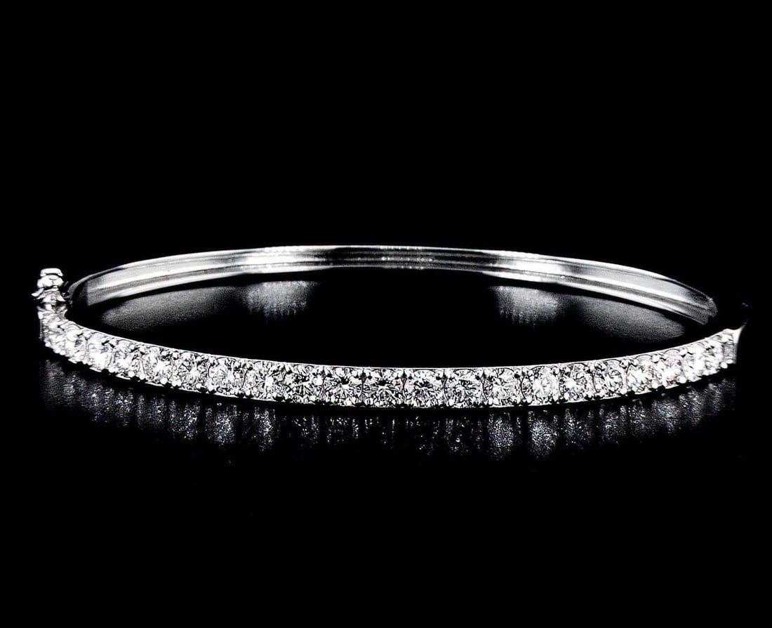 14kt White Gold 3.01ctw Diamond Bangled Bracelet (1 of 2)