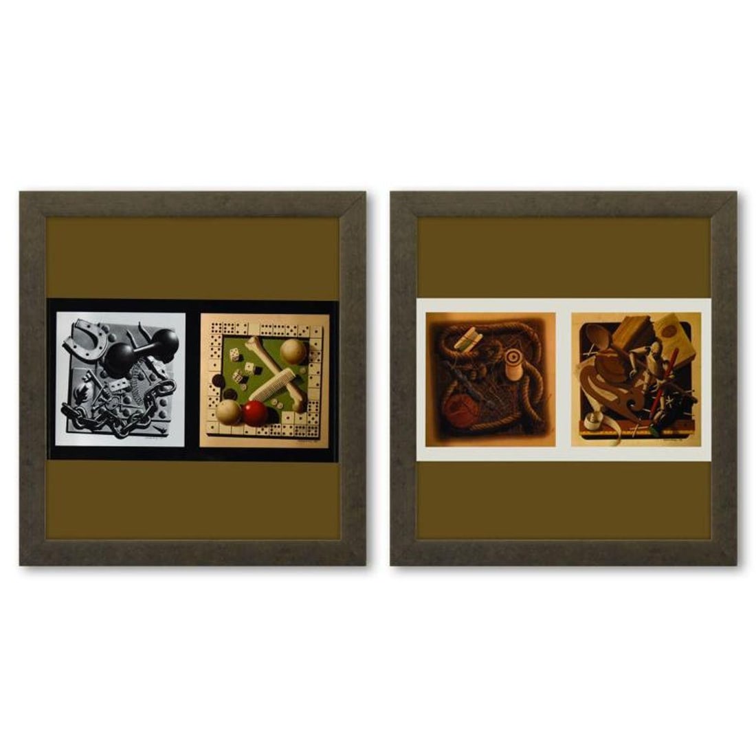 Victor Vasarely (1908-1997), "Etude De Matiere (1,4) et Etude De Matiere (2,3) de la serie (1 of 3)