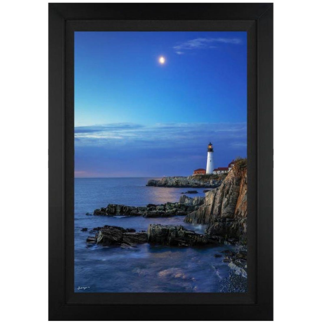 Jongas, "Blue Morning" Framed Limited Edition on Canvas, Numbered and Hand Signed with Letter of (1 of 1)