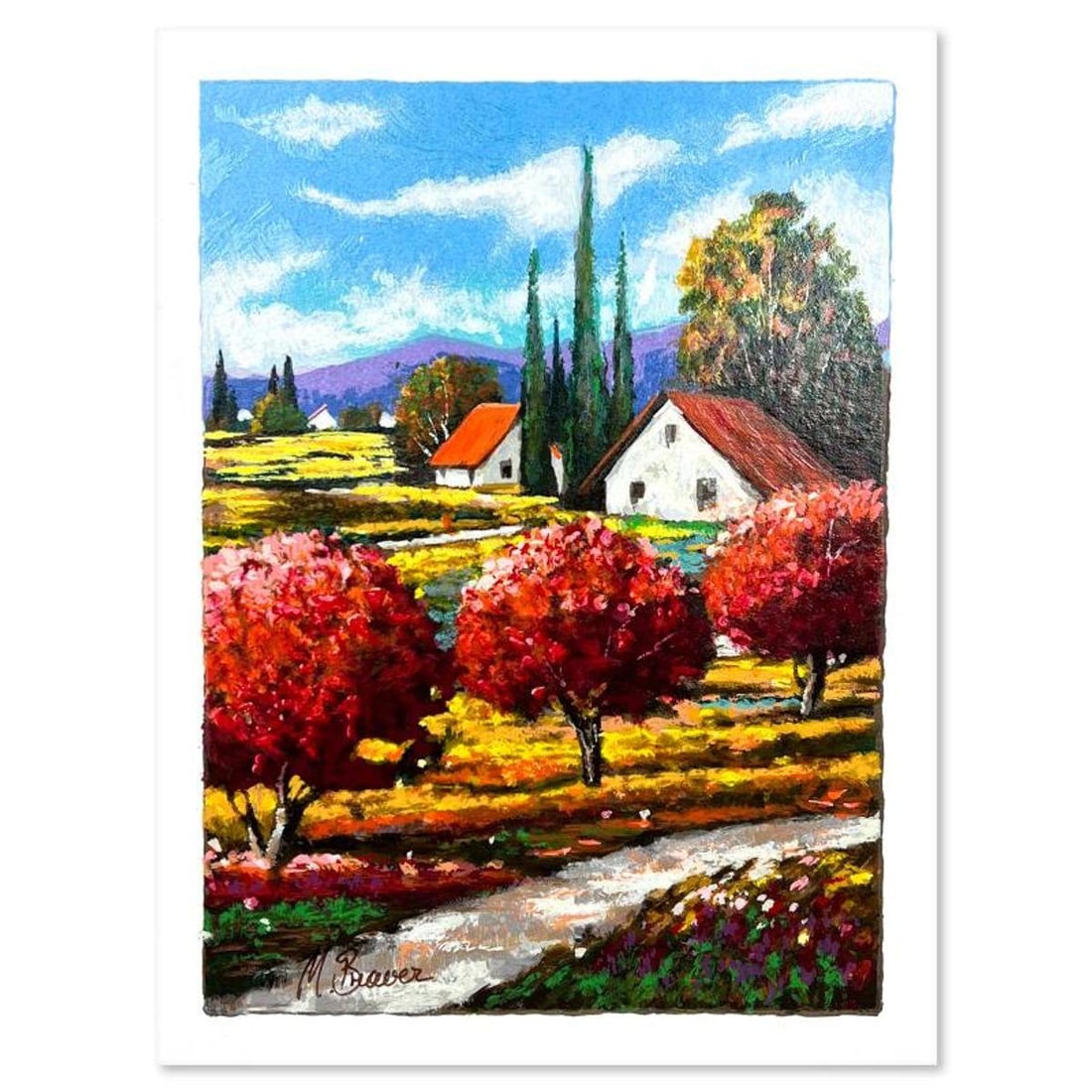 Mark Braver, Limited Edition Serigraph, Hand Signed and Numbered with Letter of Authenticity.: This is a limited edition serigraph on paper by Mark Braver. The piece comes hand signed by the artist, numbered, and with a letter of authenticity. Measures approximately 12" x 8.5". Reference#: 8994