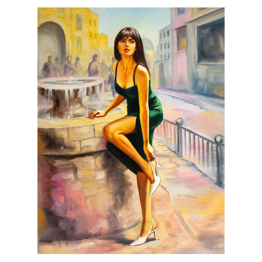 Taras Sidan- Original Oil on Canvas "Valeria": Artist: Taras Sidan. Medium: Original Oil on Canvas. Title: Valeria. Size: 40" x 30". Signature: Hand Signed by the artist. Certificate of Authenticity: From the publisher. Reference#: 57190.