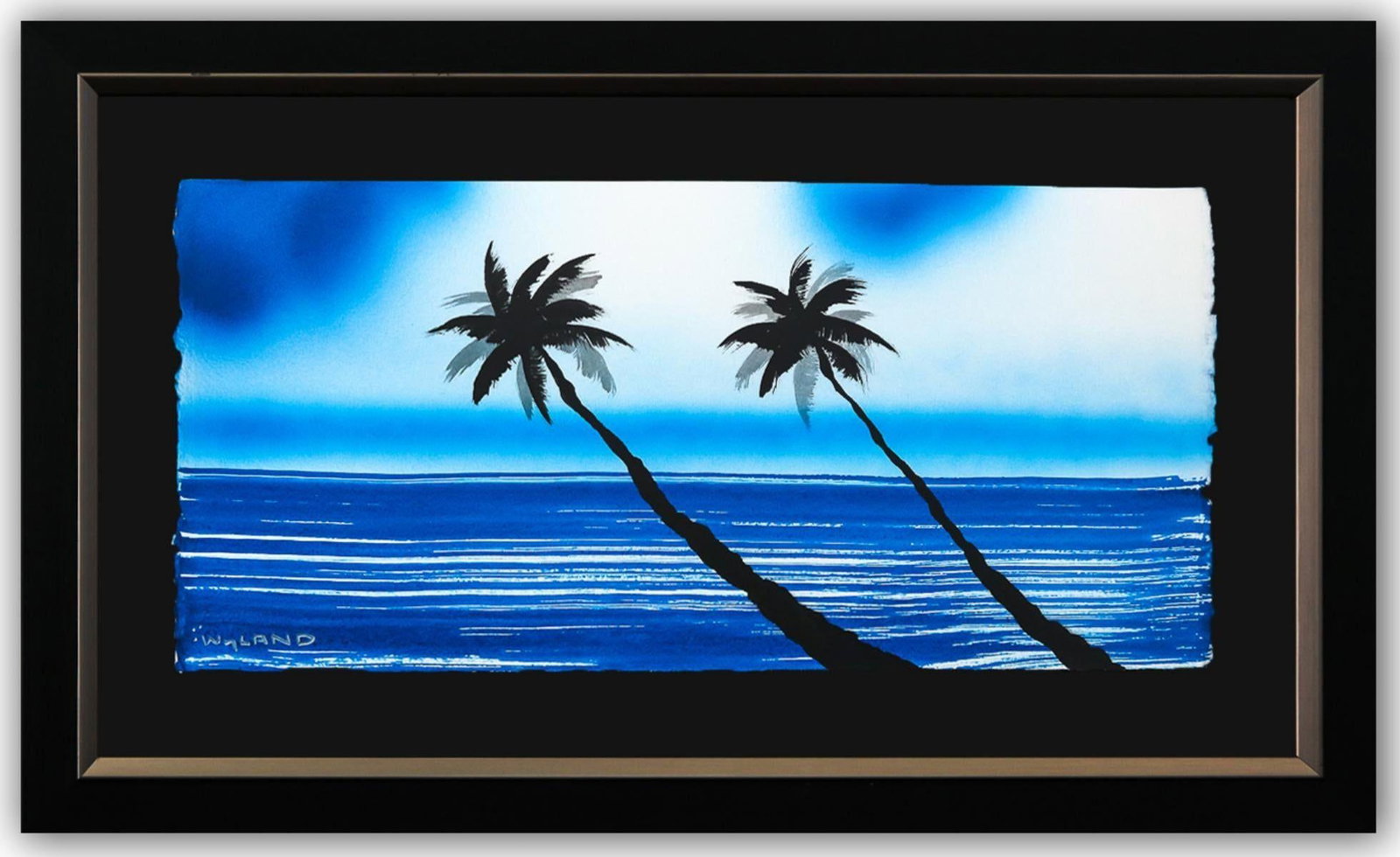 Wyland- Original Watercolor Painting on Deckle Edge Paper "Palm Trees" (1 of 3)