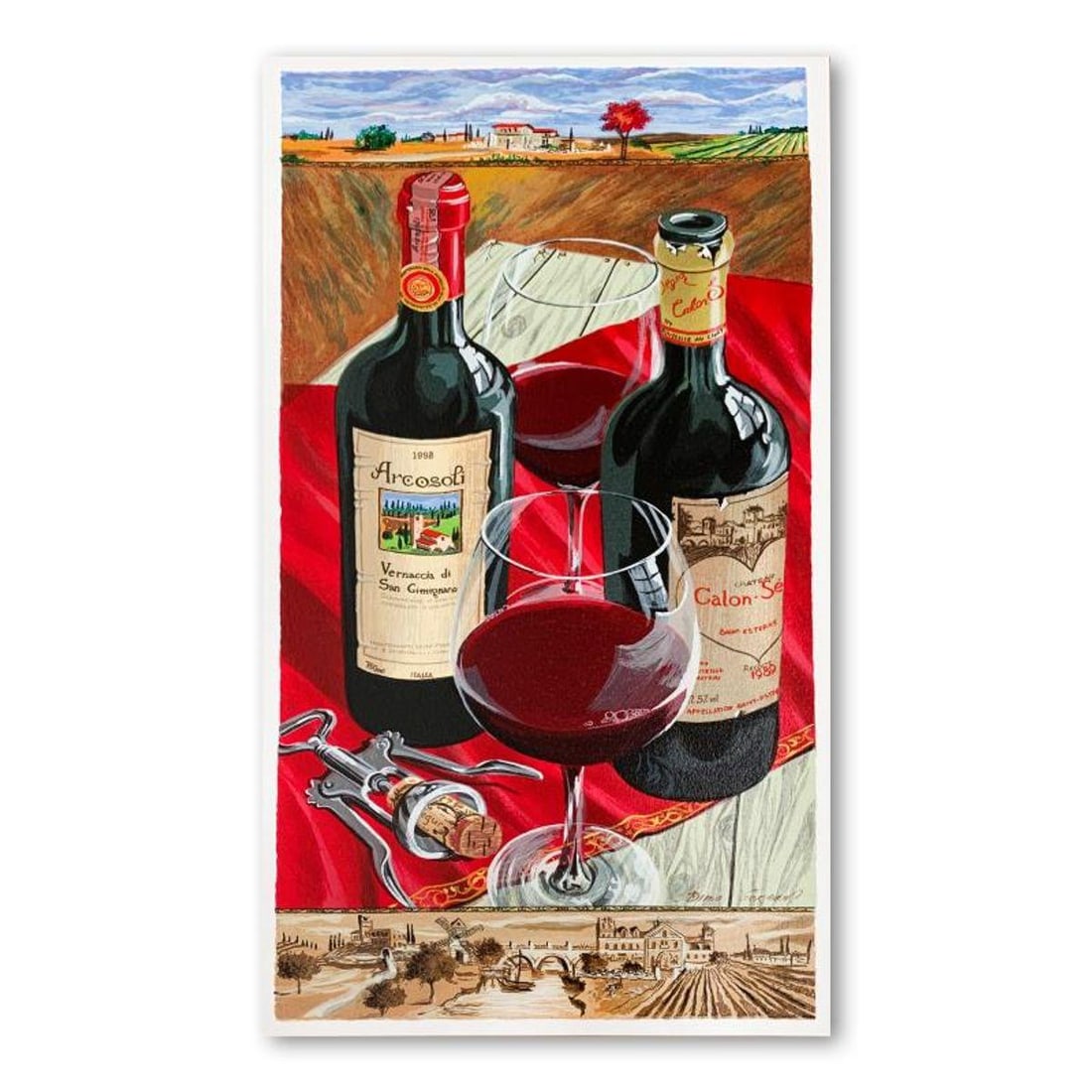 Dima Gorban, "Romantic Interlude" Hand Signed Limited Edition Serigraph on Paper with Letter of (1 of 2)