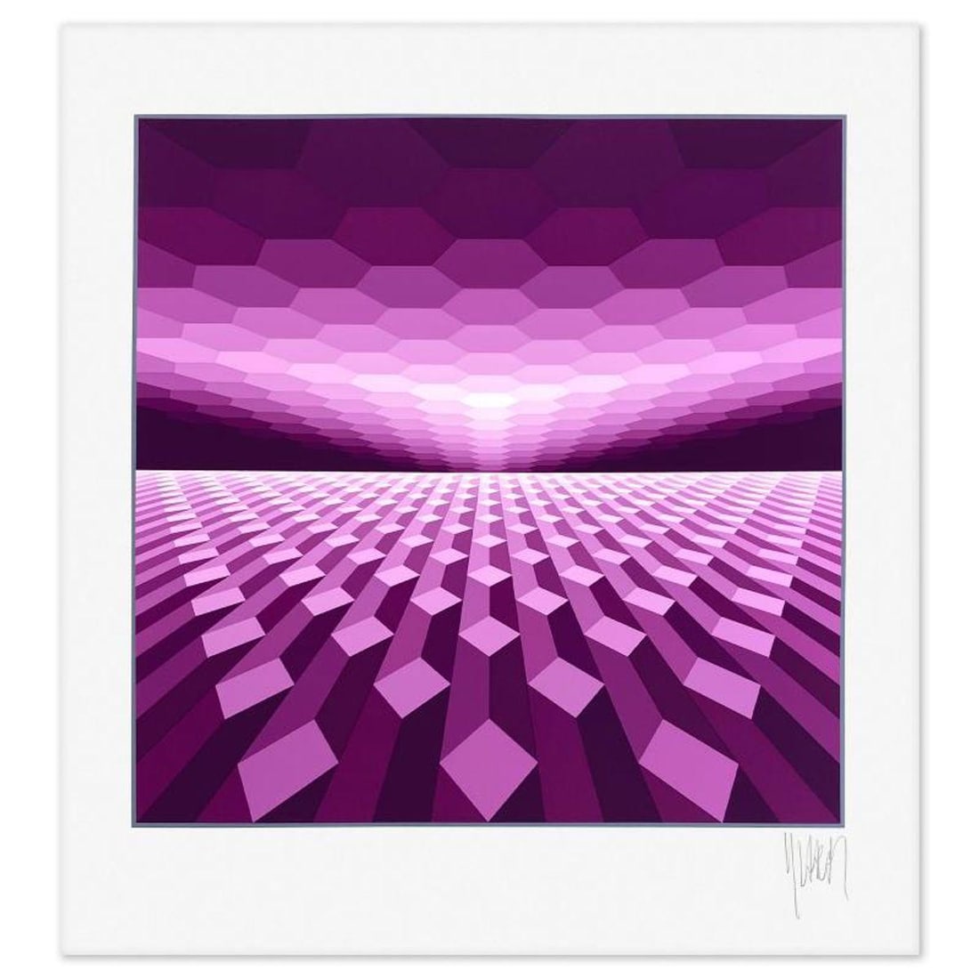 Yvaral, "Horizon II" Limited Edition Serigraph, Numbered and Hand Signed with Letter of Authenticity (1 of 2)