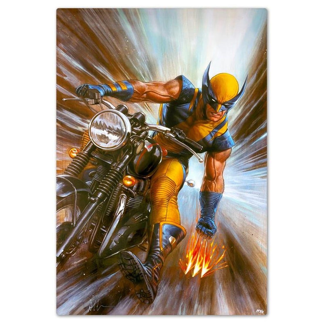 Marvel Comics & Adi Granov, "Return of Wolverine" Limited Edition on Aluminum, PP Numbered 3/4 and: Return of Wolverine is a limited edition giclee on aluminum from Marvel Comics and Adi Granov, PP numbered 3/4 and hand signed by the artist. Includes Letter of Authenticity. Measures approx. 24" x 16