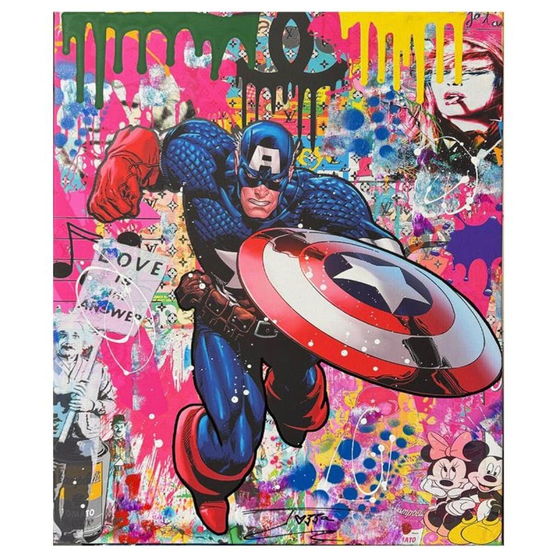 Jozza, "C Americw" Unique Mixed Media on Canvas, Hand Signed Inverso with Letter of Authenticity. (1 of 1)