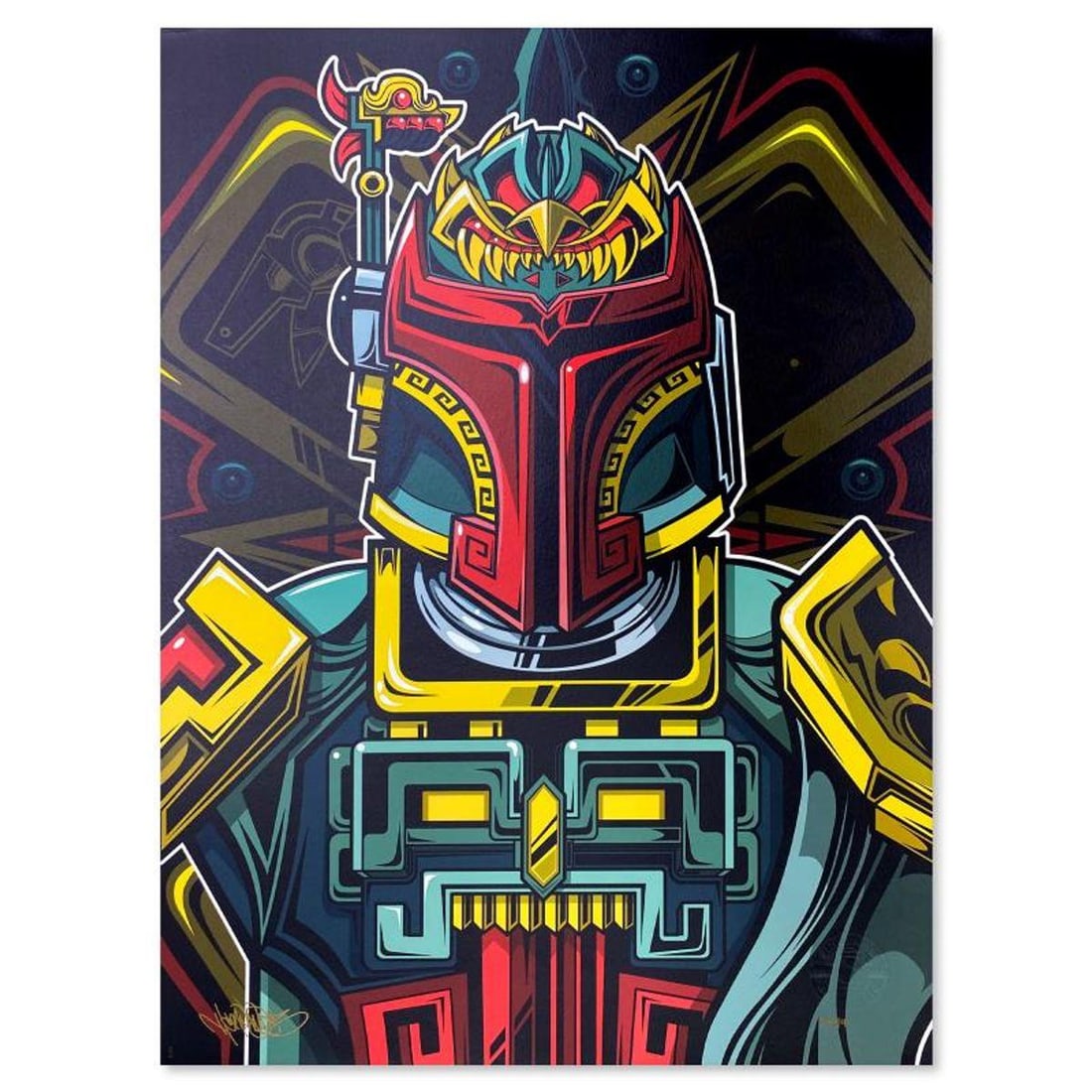 Star Wars & Jesse Hernandez, "Boba Fett" Limited Edition, PP Numbered 3/4 and Signed with Letter of: Boba Fett is a limited edition giclee on paper from Star Wars and Jesse Edmiston, PP numbered 3/4 and bearing the authorized signature of the artist. Includes Letter of Authenticity. Measures approx. 
