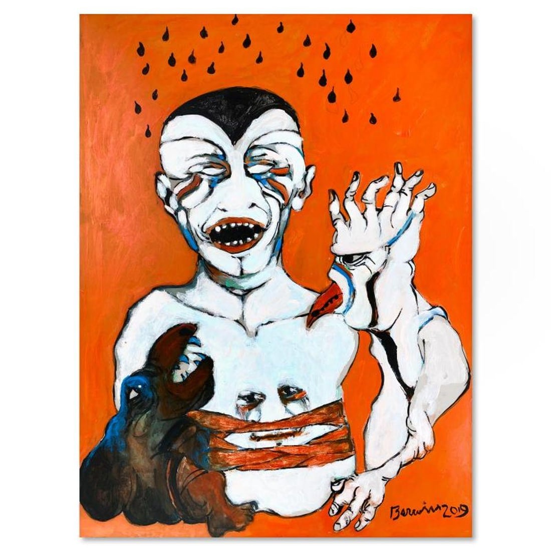 Milton Berwin (1925-2023), Original Painting on Mylar (30" x 23"), Hand Signed with Letter of (1 of 2)