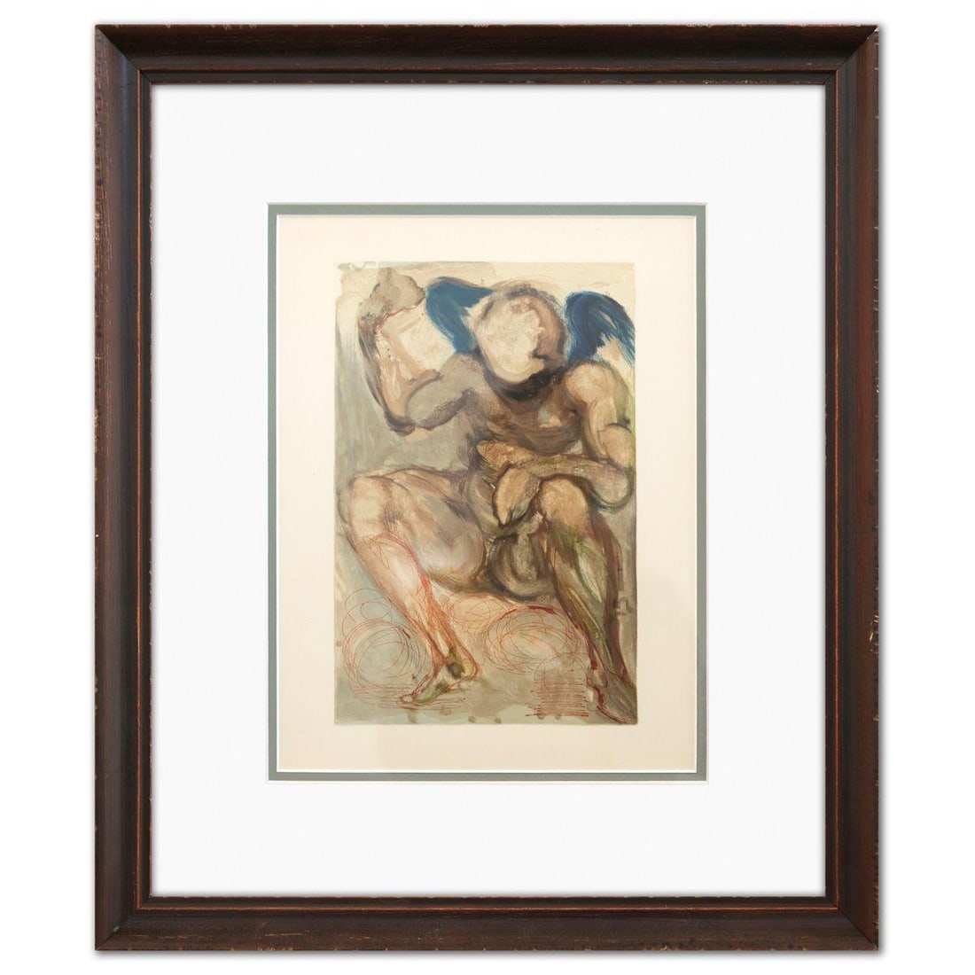 Salvador Dali- Original Color Woodcut on B.F.K. Rives Paper "Purgatory 15" (1 of 2)