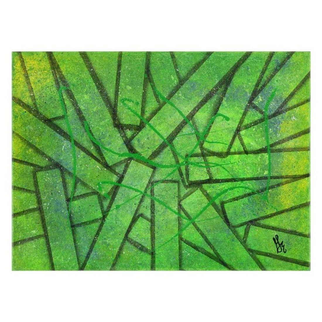 George Marlowe, "Barricade" Hand Signed Original Acrylic Painting on Canvas with Certificate of (1 of 2)