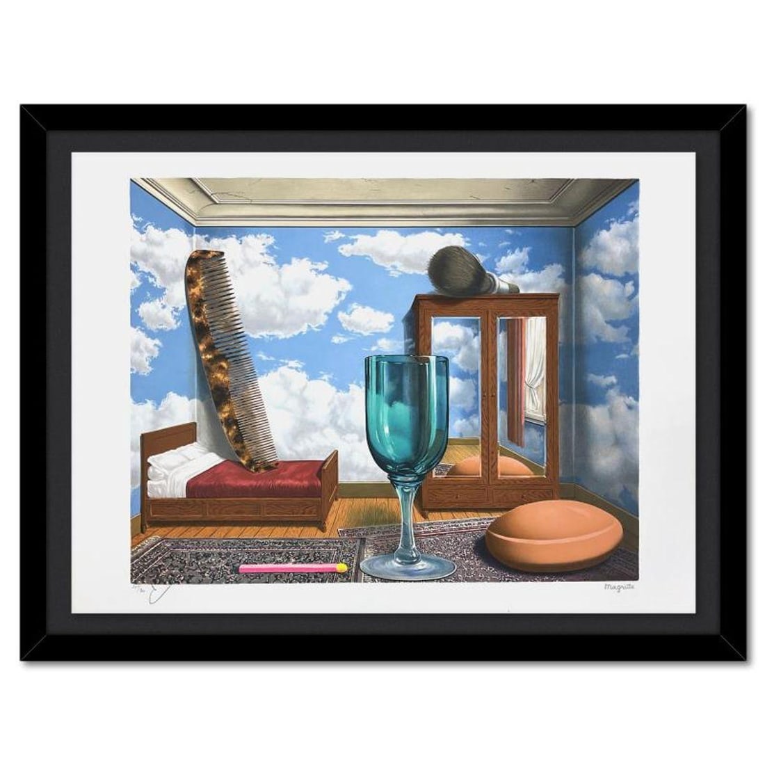 Rene Magritte 1898-1967 (After), "Les Valeurs Personnelles (Personal Values)" Framed Limited Edition (1 of 3)
