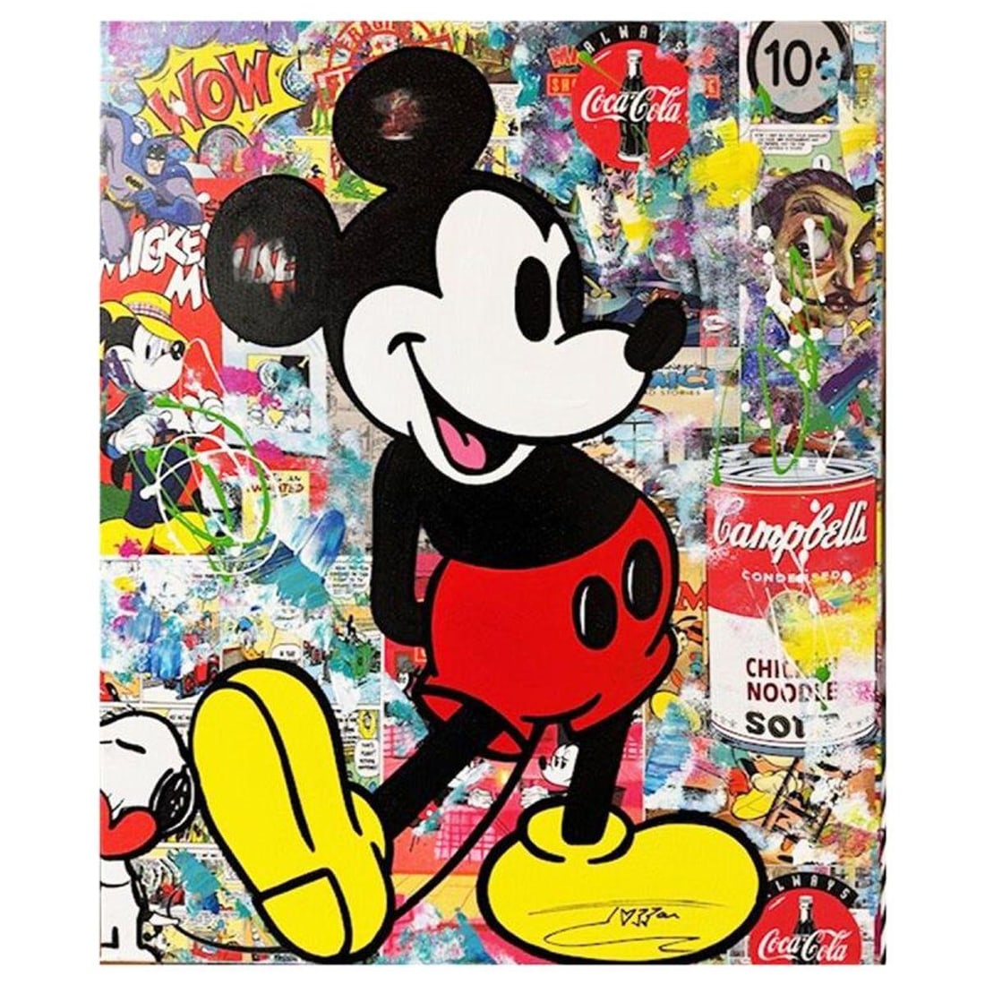 Jozza, "Number One" Unique Mixed Media on Canvas, Hand Signed Inverso with Letter of Authenticity. (1 of 1)