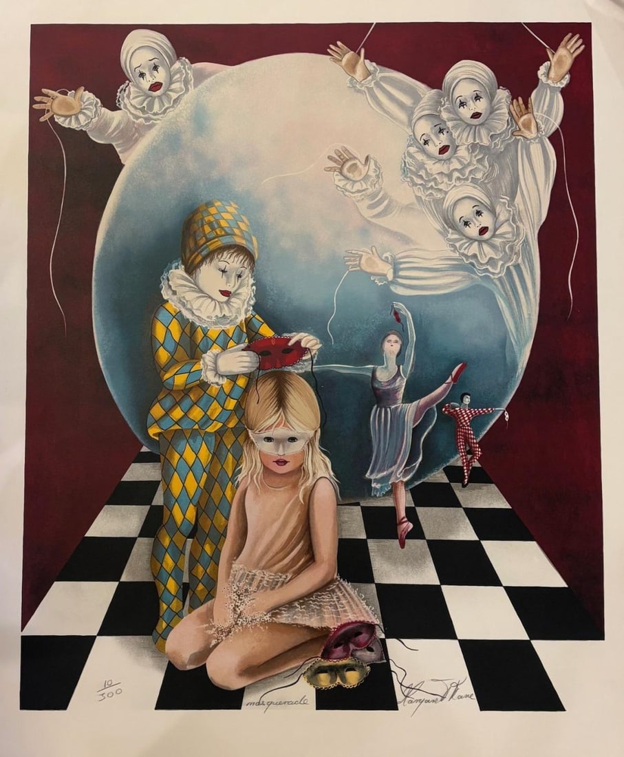 Margarette Kane- Lithograph on paper: Artist: Margarette Kane. Medium: Lithograph on paper. Size: 28" x 38". Signature: Hand Signed and numered. Reference#: 94159.