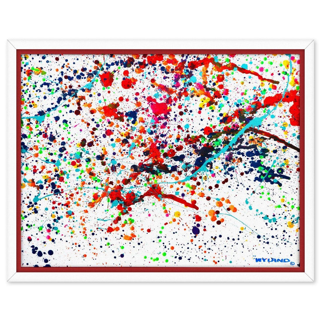 Wyland- Original Painting on Canvas "Abstract": Artist: Wyland. Medium: Original Painting on Canvas. Title: Abstract. Size: 30" x 40". Measures approx. 36" x 45" (framed). Signature: Hand signed. Certificate of Authenticity: Is included. Reference#