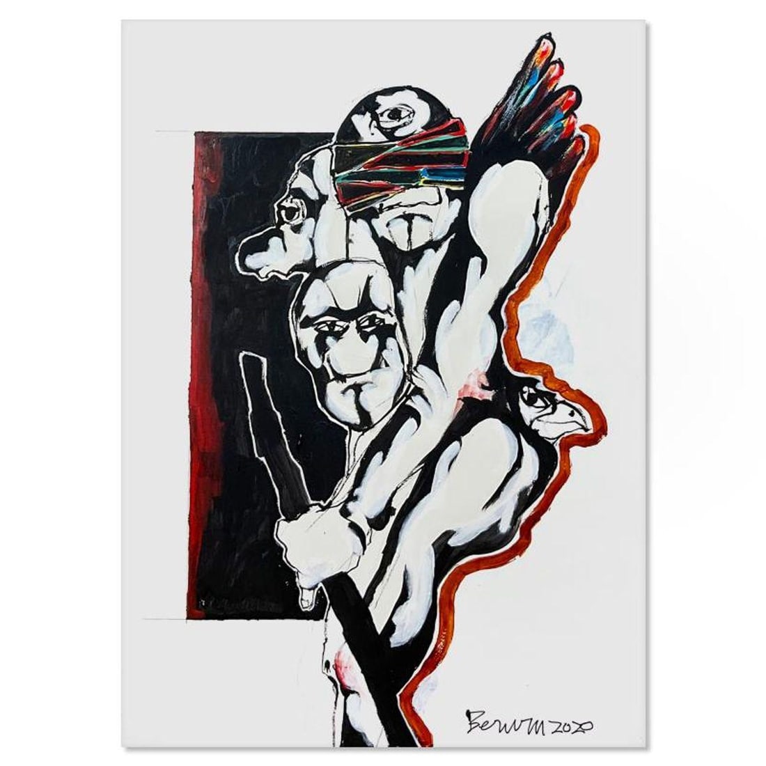 Milton Berwin (1925-2023), Original Painting (30" x 22.5"), Hand Signed with Letter of Authenticity. (1 of 2)