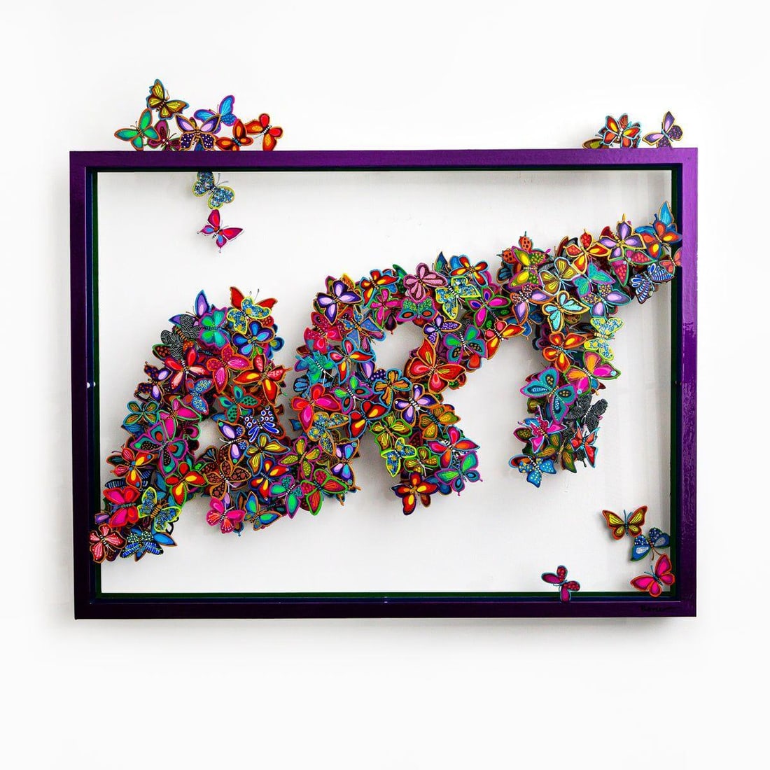 Patricia Govezensky- Original Painting on Cutout Steel "Contemporary ART": Artist: Patricia Govezensky. Medium: Original Painting on Cutout Steel. Title: Contemporary ART. Size: 27" x 31.5". Signature: Hand Signed by the artist. Certificate of Authenticity: From the