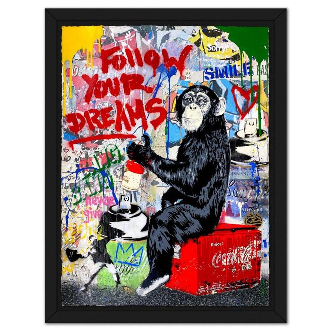 Mr. Brainwash, "Everyday Life" Framed Mixed Media Original, Hand Signed with Certificate of: Everyday Life is a mixed media original on deckle edge paper by Mr Brainwash, Hand Signed and thumbprinted inverso by the artist.This piece comes framed. Includes Certificate of Authenticity. Measures