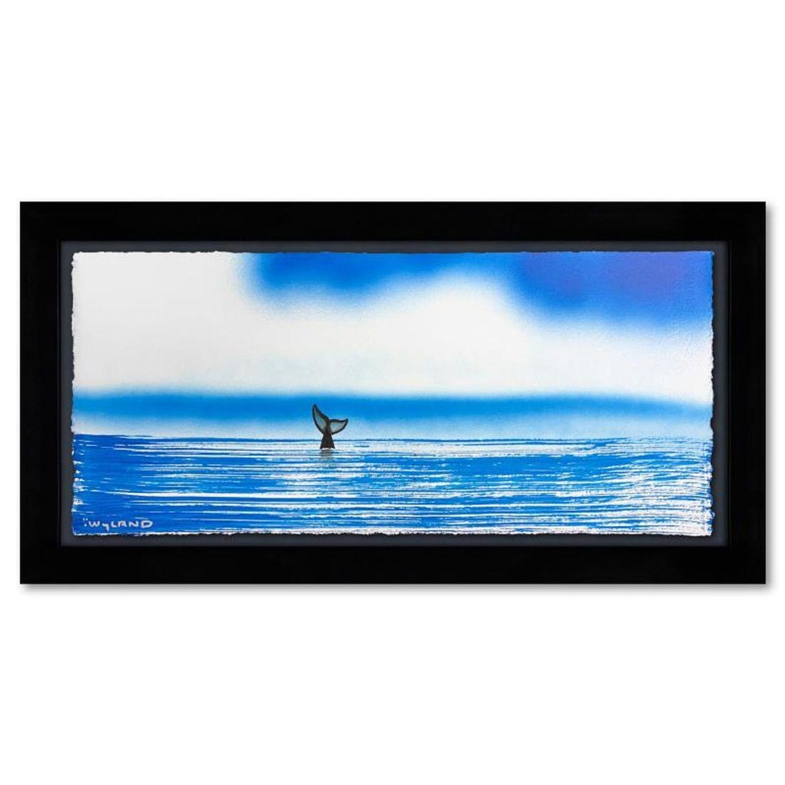 Wyland, "Fluke" Framed, Hand Signed Original Painting with Letter of Authenticity.: Fluke is an original painting acrylic on deckle edge paper by Wyland. Hand signed by the artist, the piece comes custom framed and with a letter of authenticity. Measures approximately 14.5" x 26.5" (
