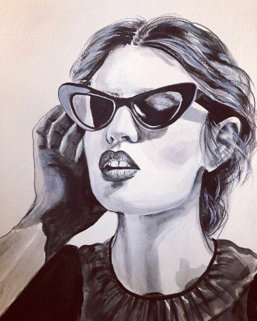 Sylvia Cohen - Original painting on canvas with gold leaf (1 of 1)