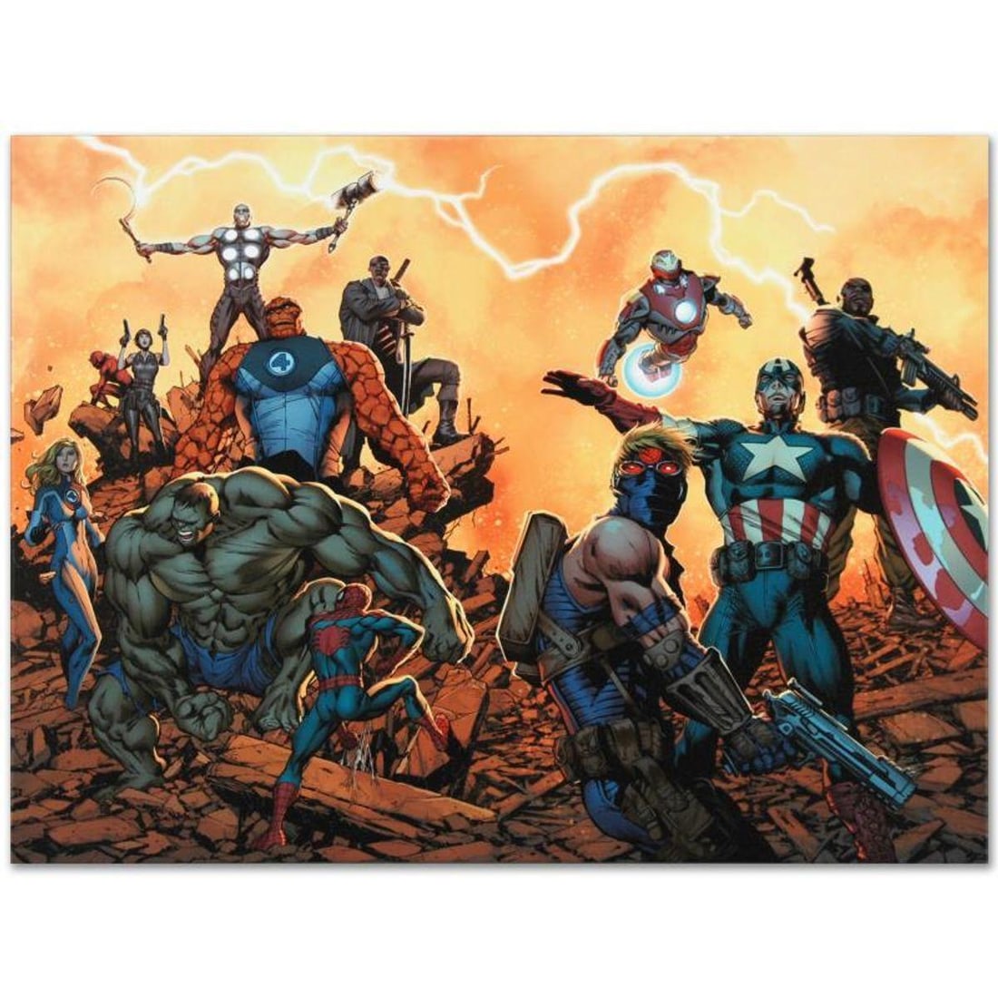Marvel Comics "Ultimate Comics: Avengers #1" Numbered Limited Edition Giclee on Canvas by Carlos: A piece of comic book history, this limited edition, from original art by Carlos Pacheco, depicts a compilation of characters, including: Hulk, Iron Man, Hawkeye, Nick Fury and Captain America. Pachec