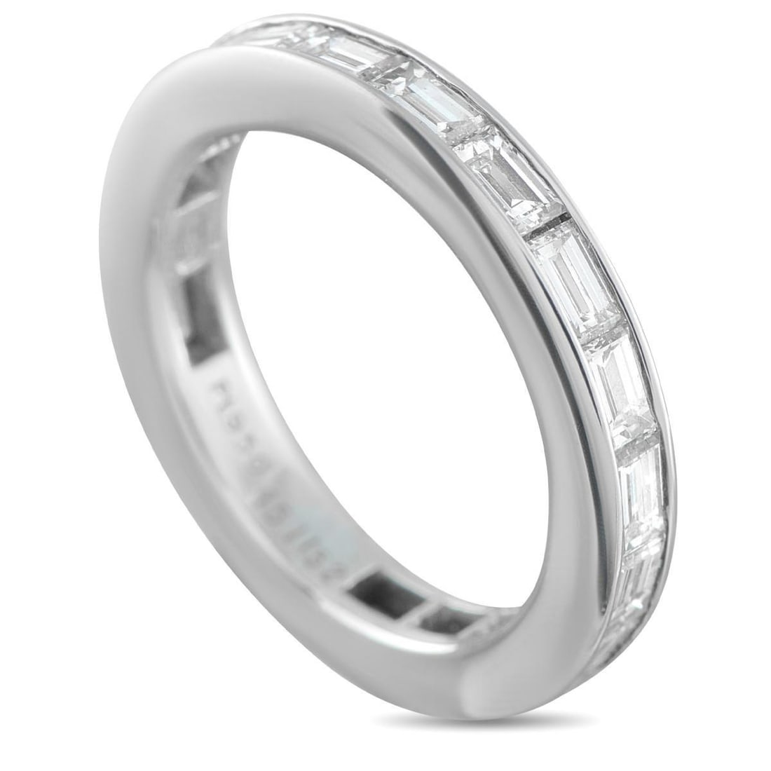 HARRY WINSTON PLATINUM 2.0CT DIAMOND ETERNITY BAND RING: This Harry Winston eternity band ring proves that some things never go out of style. A stylish way to celebrate your love, the sleek Platinum setting features a series of Diamonds totaling 2.0 carats