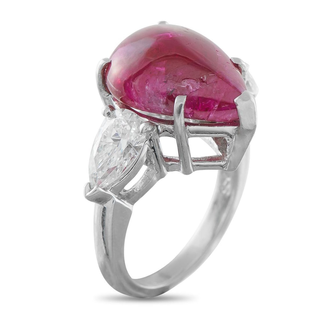 PLATINUM 1.85CT DIAMOND AND RUBY RING - 2