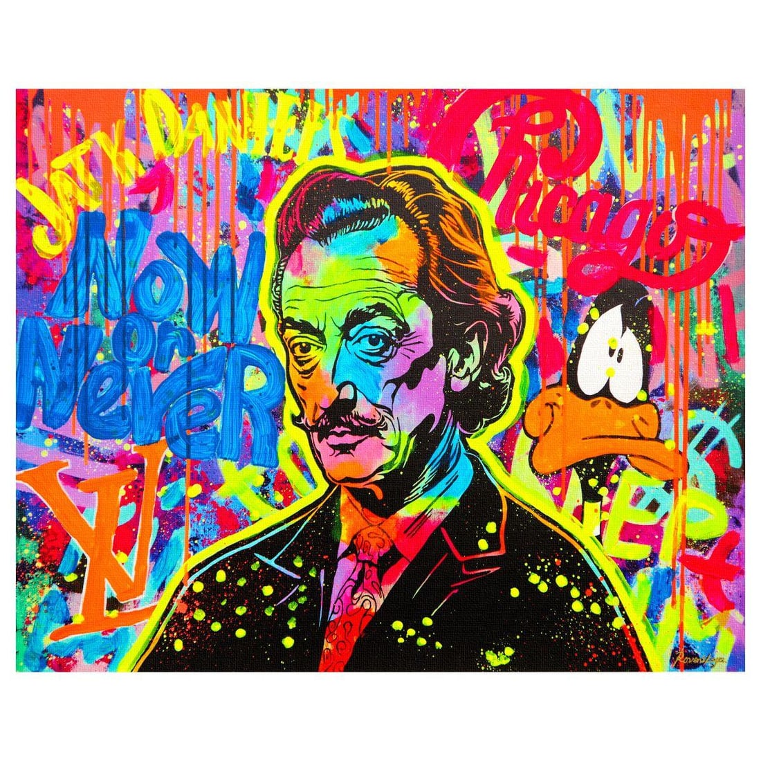 Nastya Rovenskaya- Mixed Media on Canvas "Dali": Artist: Nastya Rovenskaya. Medium: Mixed Media on Canvas. Title: Dali. Size: 16" x 20". Signature: Hand signed. Certificate of Authenticity: Is included. Reference#: 26309.