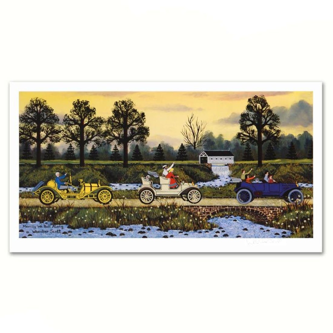 Jane Wooster Scott, "Merrily We Roll Along" Hand Signed Limited Edition Lithograph with Letter of (1 of 1)