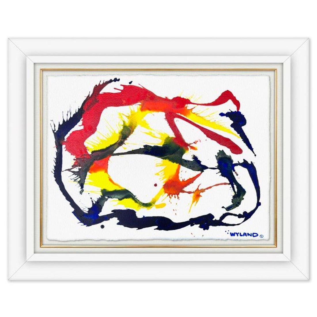 Wyland, "Untitled Abstract" Framed Original Painting on Paper, Hand Signed with Letter of: This is an original watercolor painting on paper by Wyland, hand signed by the artist. This piece comes custom framed. Includes Letter of Authenticity. Measures approximately 31" x 38.5" x (framed), 2