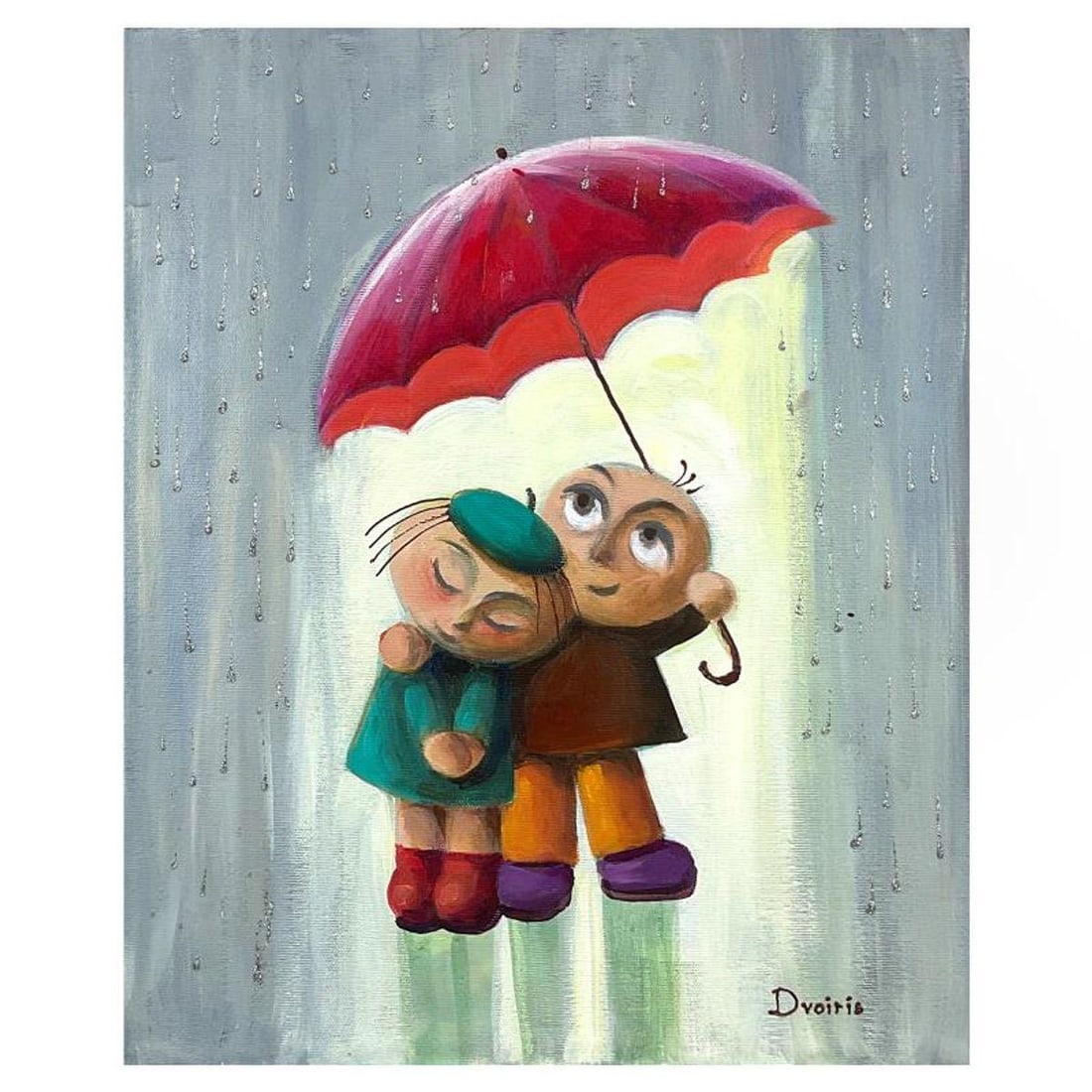 Yulia Dvoiris, Original Painting on Canvas, Hand Signed with Letter of Authenticity.: This is an original painting on canvas by Yulia Dvoiris, hand signed by the artist. Includes Letter of Authenticity. Measures approx. 20" x 16" (image).
