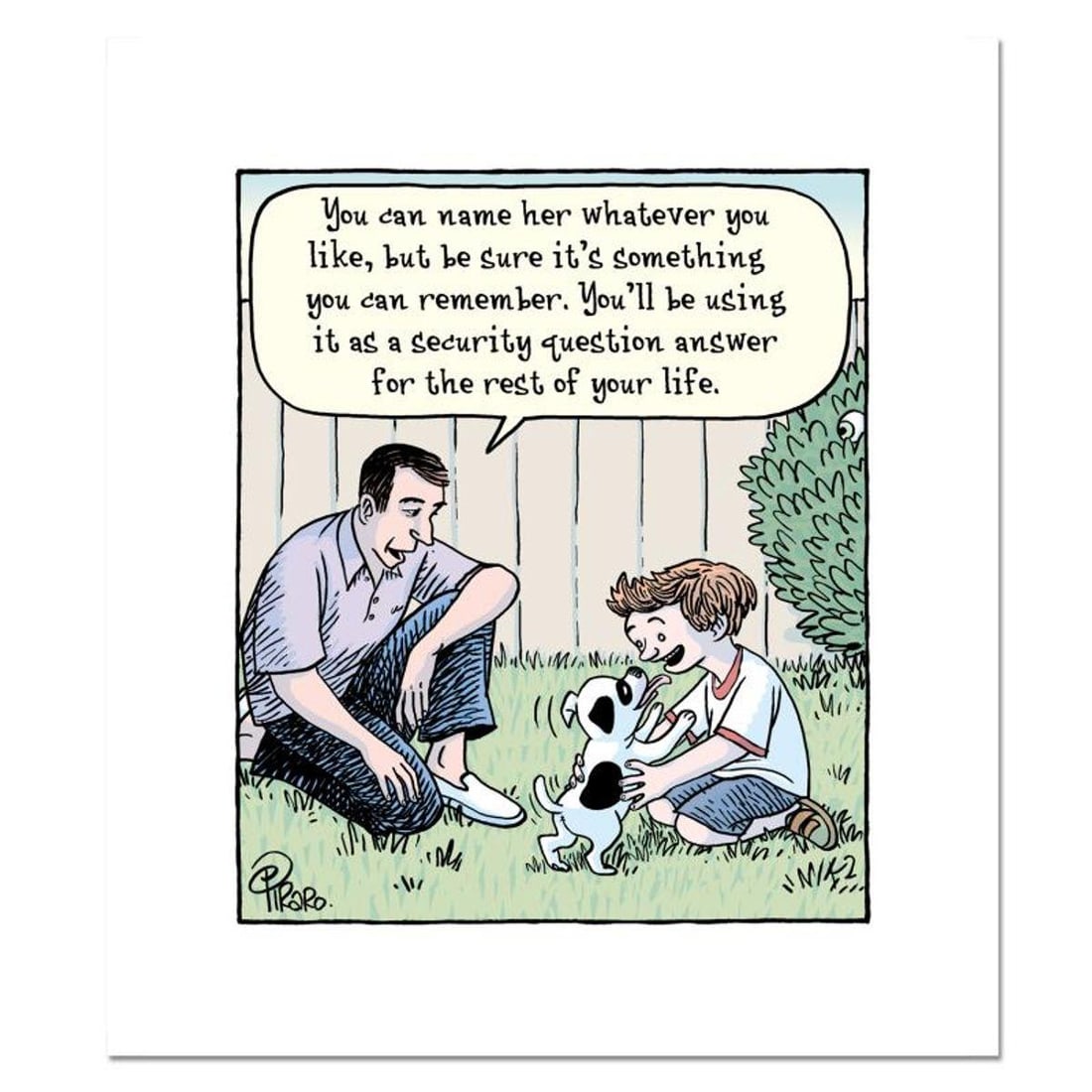 Bizarro, "Pet Password" Numbered Limited Edition Hand Signed by Creator Dan Piraro; Letter of (1 of 1)