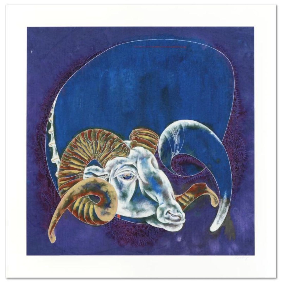 Lu Hong, "Capricorn" Limited Edition Giclee, Numbered and Hand Signed with COA.: The zodiac is a phenomenological study, formed by coordination between 12 specific constellations in space and birth of one specific human being in time, contrasting 12 signs that guide the meditation