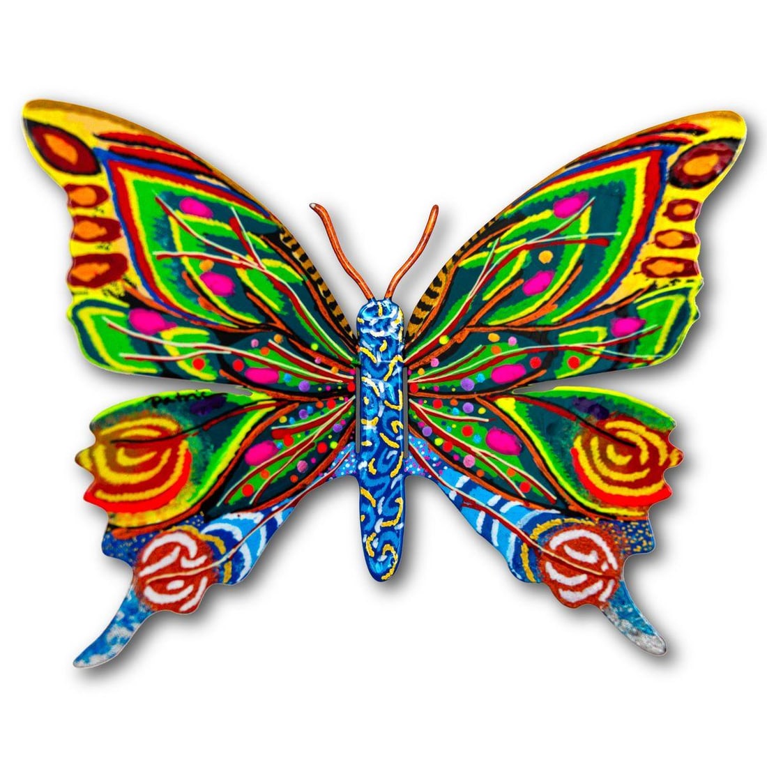 Patricia Govezensky- Original Painting on Cutout Steel "Butterfly": Artist: Patricia Govezensky. Medium: Original Painting on Cutout Steel. Title: Butterfly. Size: 6" x 8". Signature: Hand Signed by the artist. Certificate of Authenticity: Is included. Reference#: 562