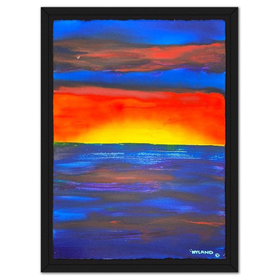 Wyland, Framed Original Watercolor Painting, Hand Signed with Letter of Authenticity.: This is an original watercolor painting on paper by Wyland, hand signed by the artist. This piece comes custom framed. Includes Letter of Authenticity. Measures approx. 48" x 34" (frame), 40" x 26" (i