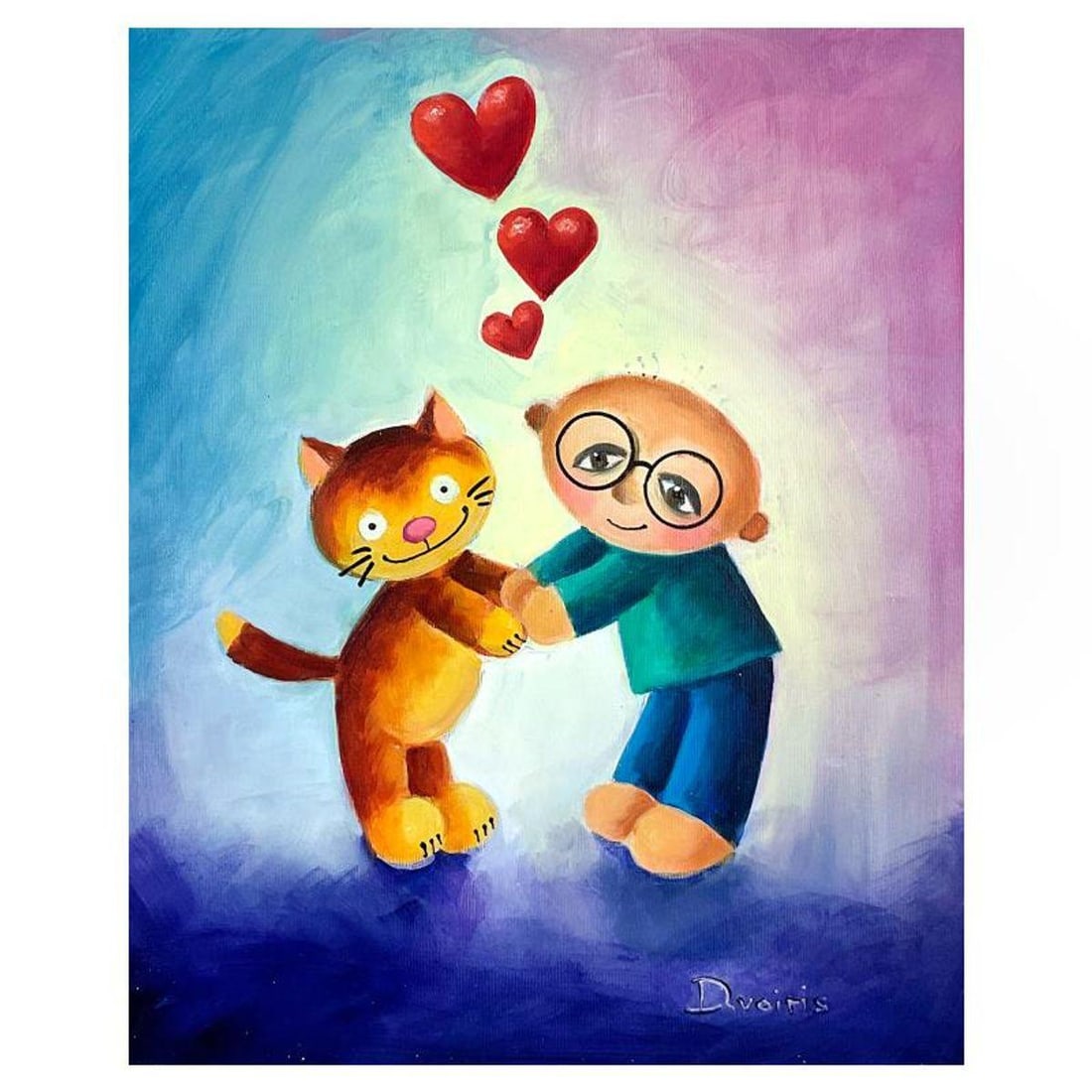 Yulia Dvoiris, Original Painting on Canvas, Hand Signed with Letter of Authenticity.: This is an original painting on canvas by Yulia Dvoiris, hand signed by the artist. Includes Letter of Authenticity. Measures approx. 20" x 16" (image).