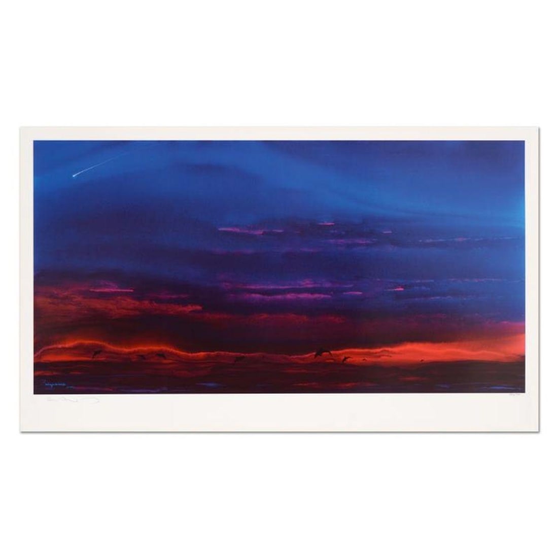 Wyland, "Sacred Seas" Limited Edition Lithograph, Numbered and Hand Signed with Certificate of: Sacred Seas is a limited edition lithograph on paper by Wyland, numbered and hand signed by the artist. Includes Certificate of Authenticity. Measures approx. 27" x 16" (border), 25" x 13" (image). Re