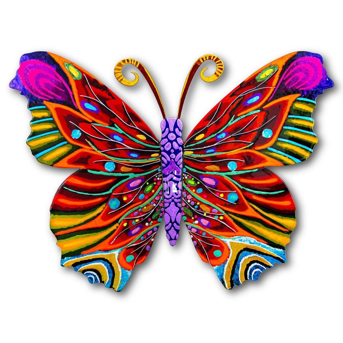 Patricia Govezensky- Original Painting on Cutout Steel "Butterfly": Artist: Patricia Govezensky. Medium: Original Painting on Cutout Steel. Title: Butterfly. Size: 9" x 12". Signature: Hand Signed by the artist. Certificate of Authenticity: Is included. Reference#: 56