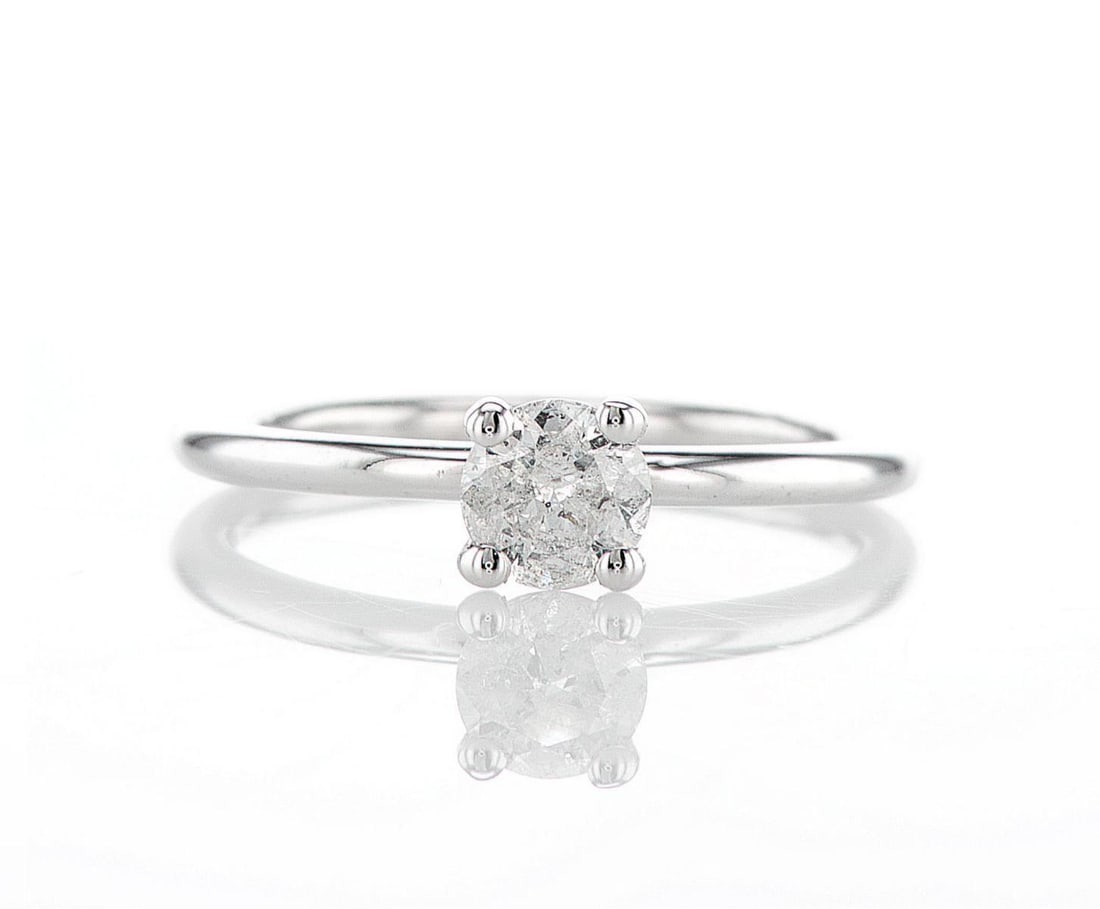 14kt White Gold 0.5ctw Diamond Ring: Jewelry Description Description: One 14K white gold ring, set with natural diamond. Jewelry Weight: 2.08 Grs Total Diamonds Weight: 0.5 Cts Precious Metal: 14kt White Gold Certificate Number: Assessme